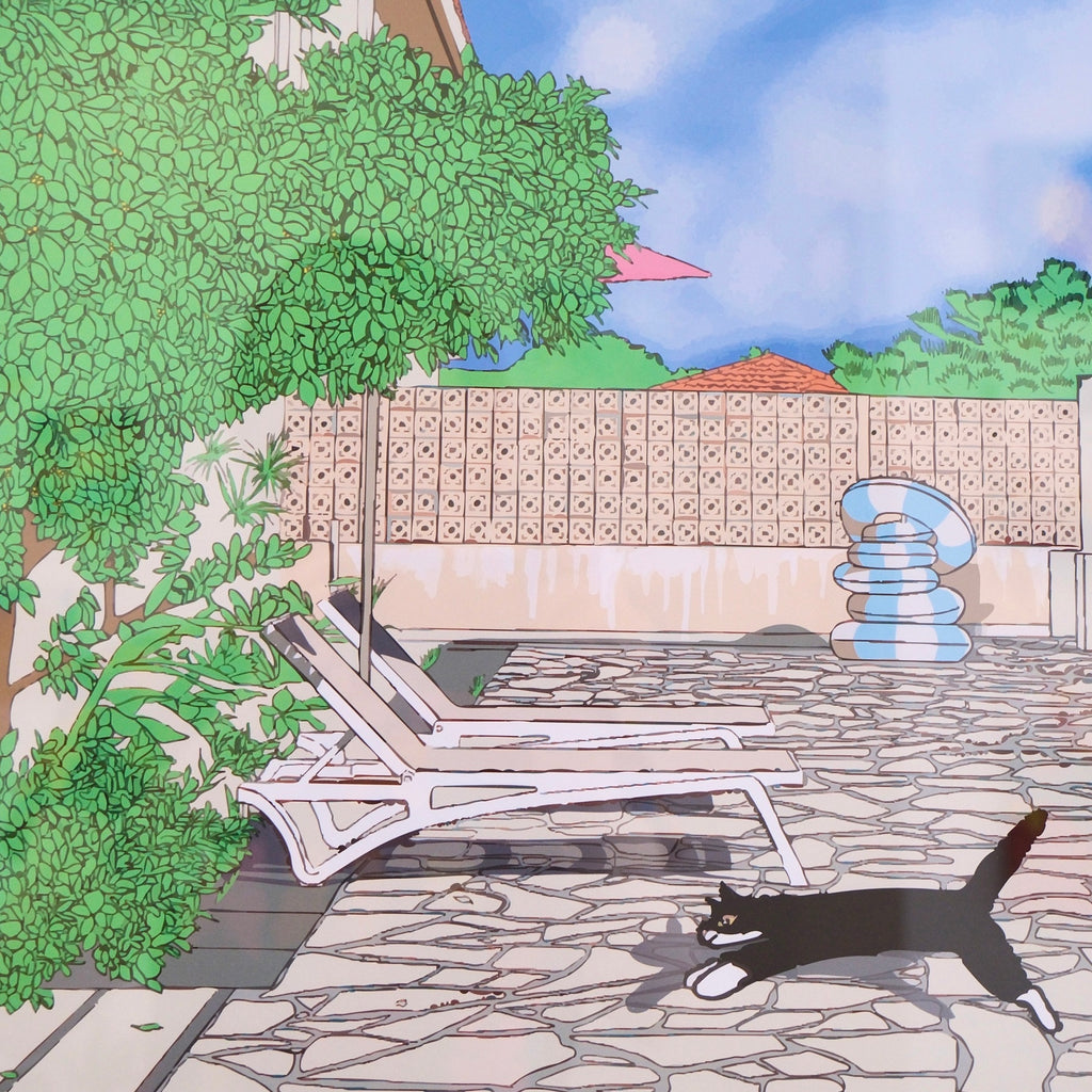 Poolside.
