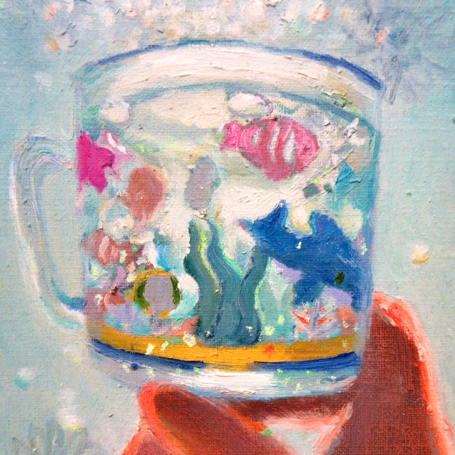 a glass of water