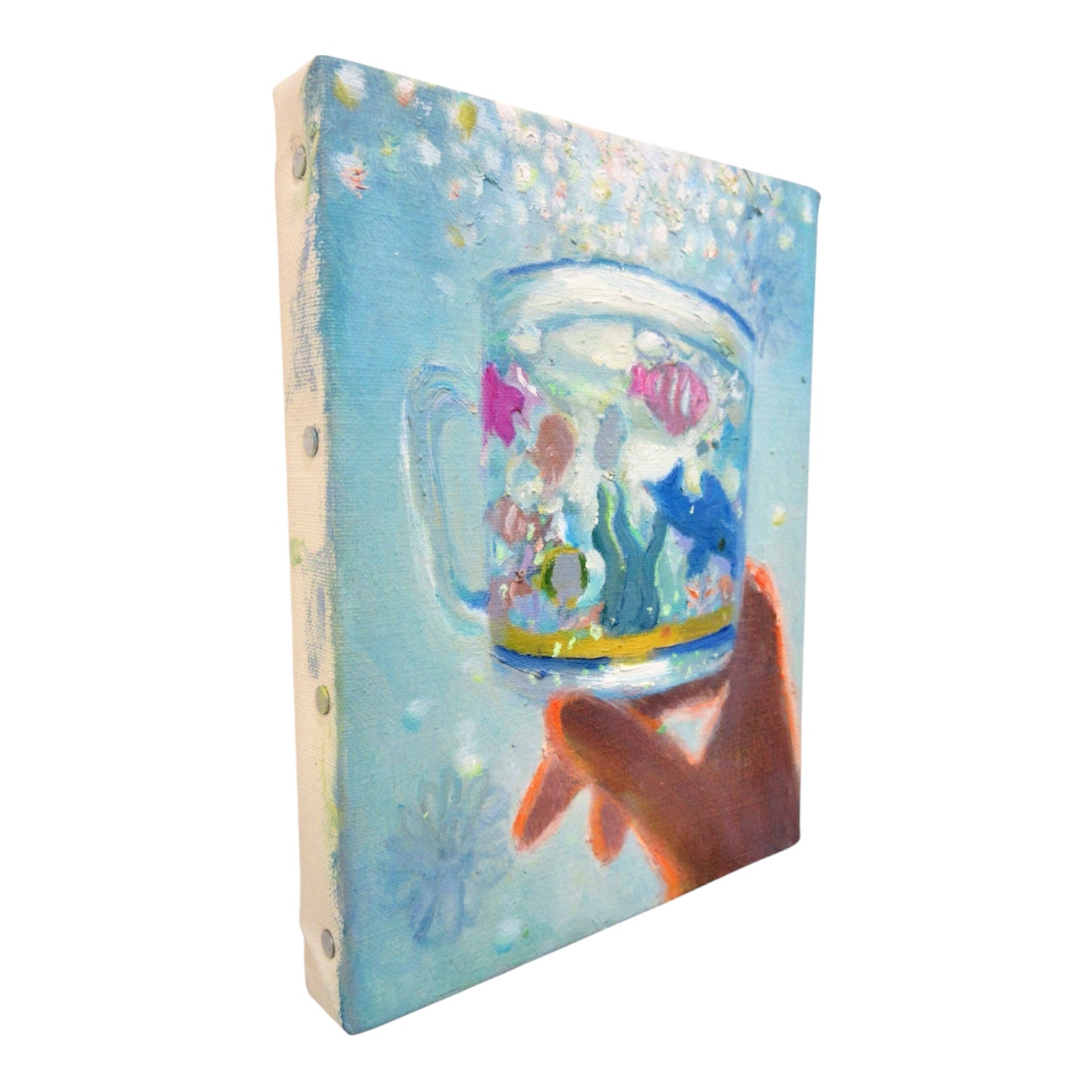 a glass of water