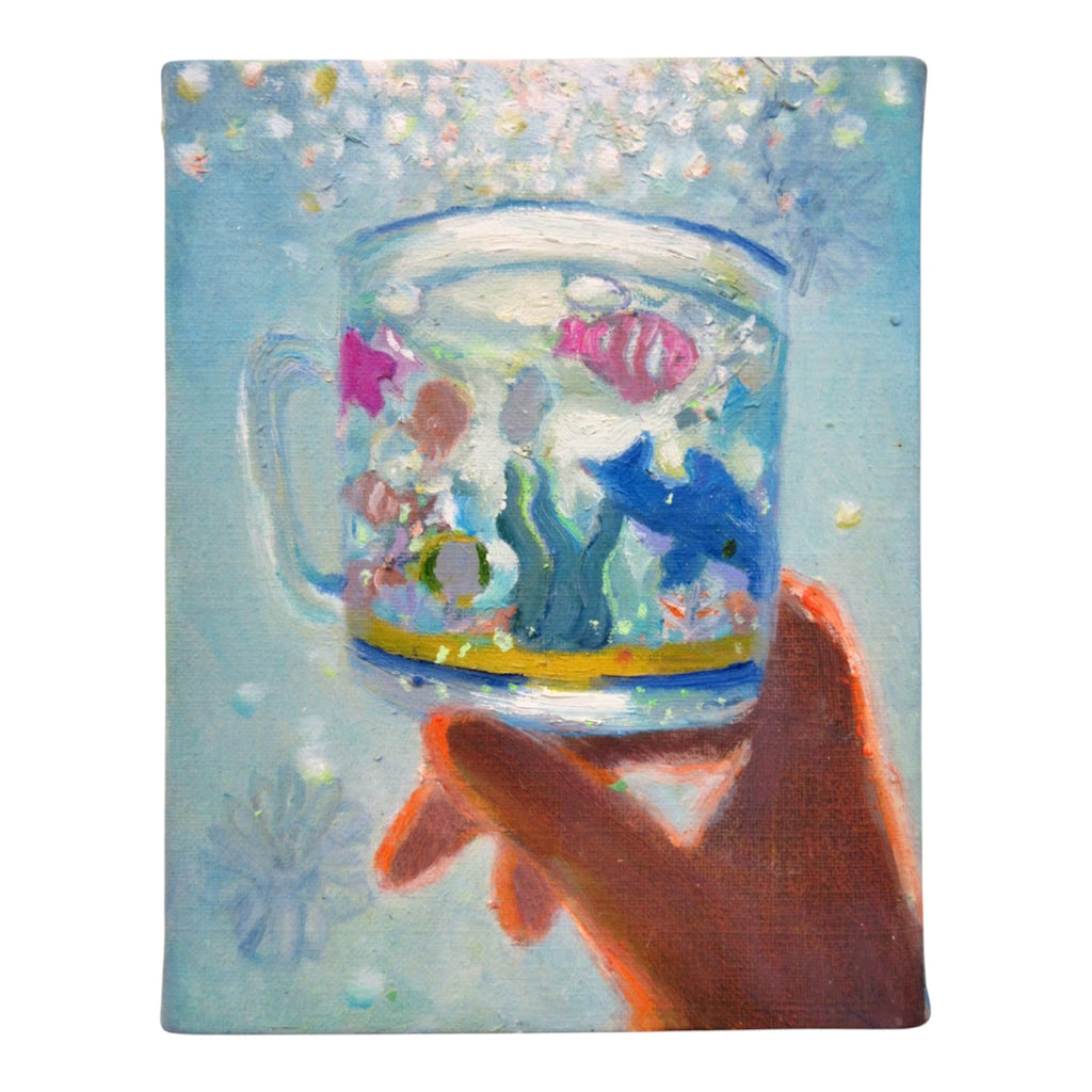 a glass of water